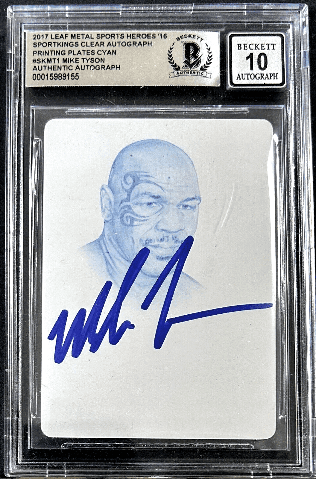 Mike Tyson Signed 2017 LEAF Metal Sports Hero’s Printing Plates Beckett Auto 10 Mike Tyson Ticket Stub 2017-leaf-metal-heros-printing-plates, supplier stock photo