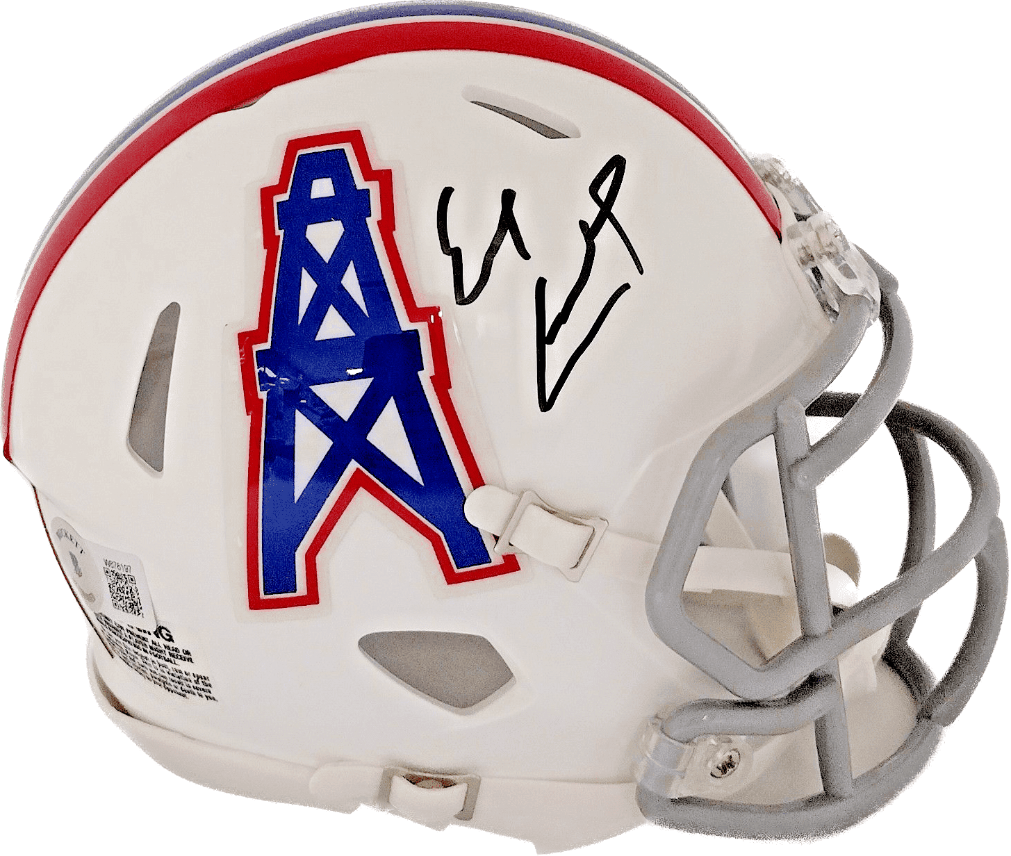 Earl Campbell Signed Houston Oilers Speed Mini Helmet Beckett Authenticated Gray Earl Campbell Helmet speed-mini-gray, Houston Oilers, supplier stock photo