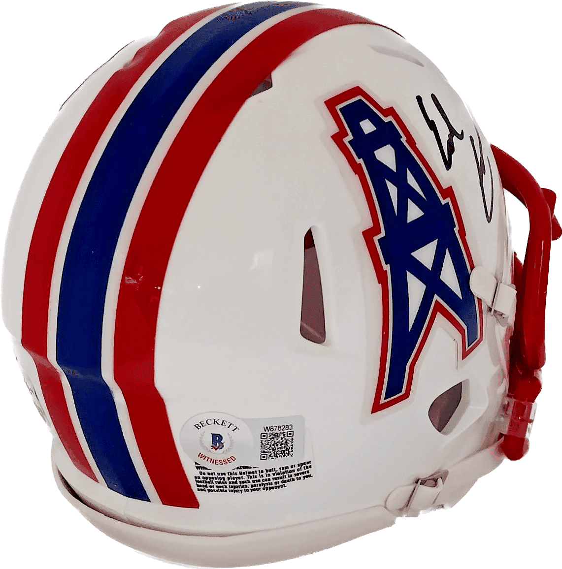 Earl Campbell Signed Houston Oilers Speed Mini Helmet Beckett Authenticated RED Earl Campbell Helmet earl-campbell-speed-mini-red, Houston Oilers, view 3, supplier stock photo