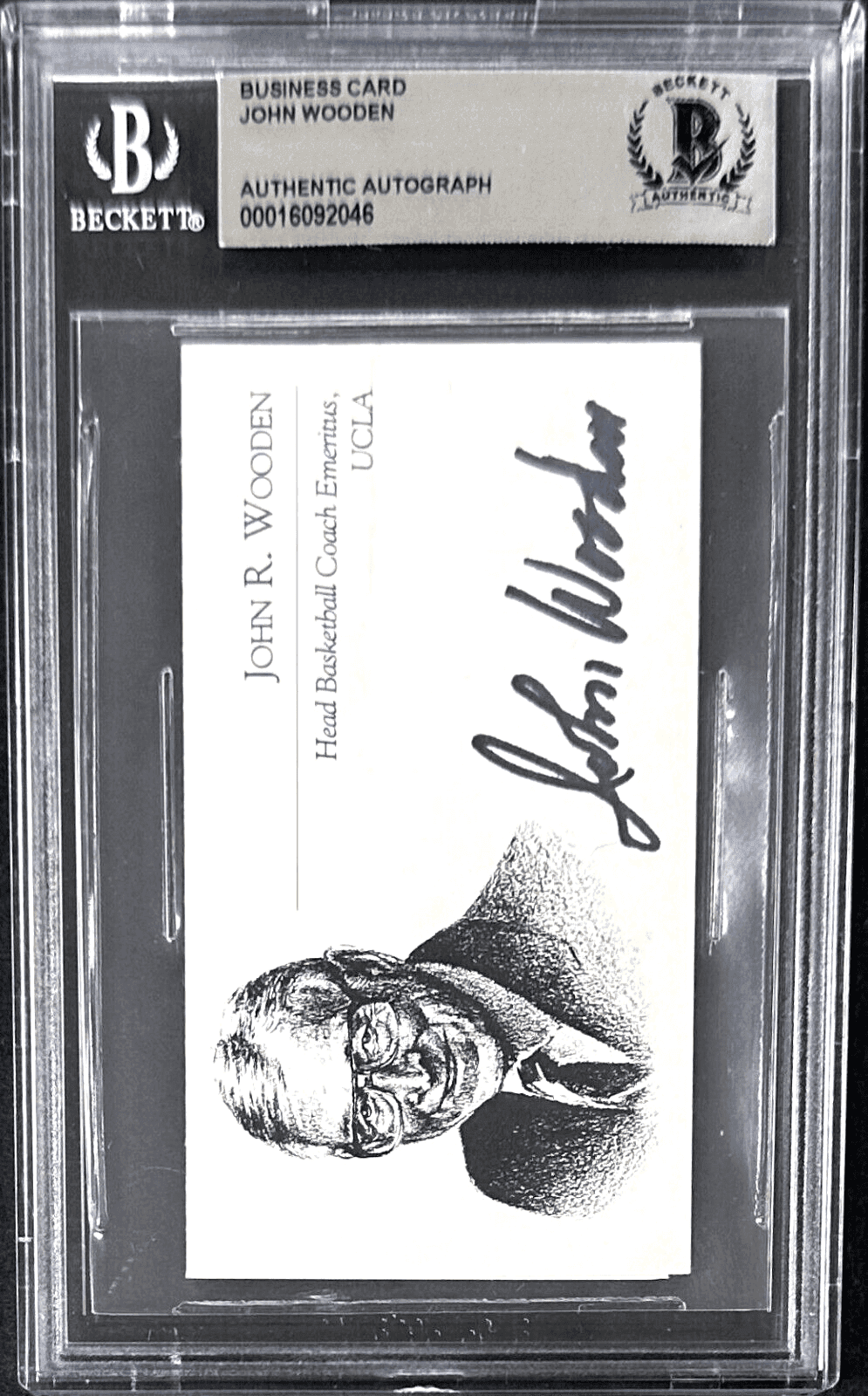John Wooden Signed Autographed Business Card Beckett 16092046 Card john-wooden-business-16092046, supplier stock photo