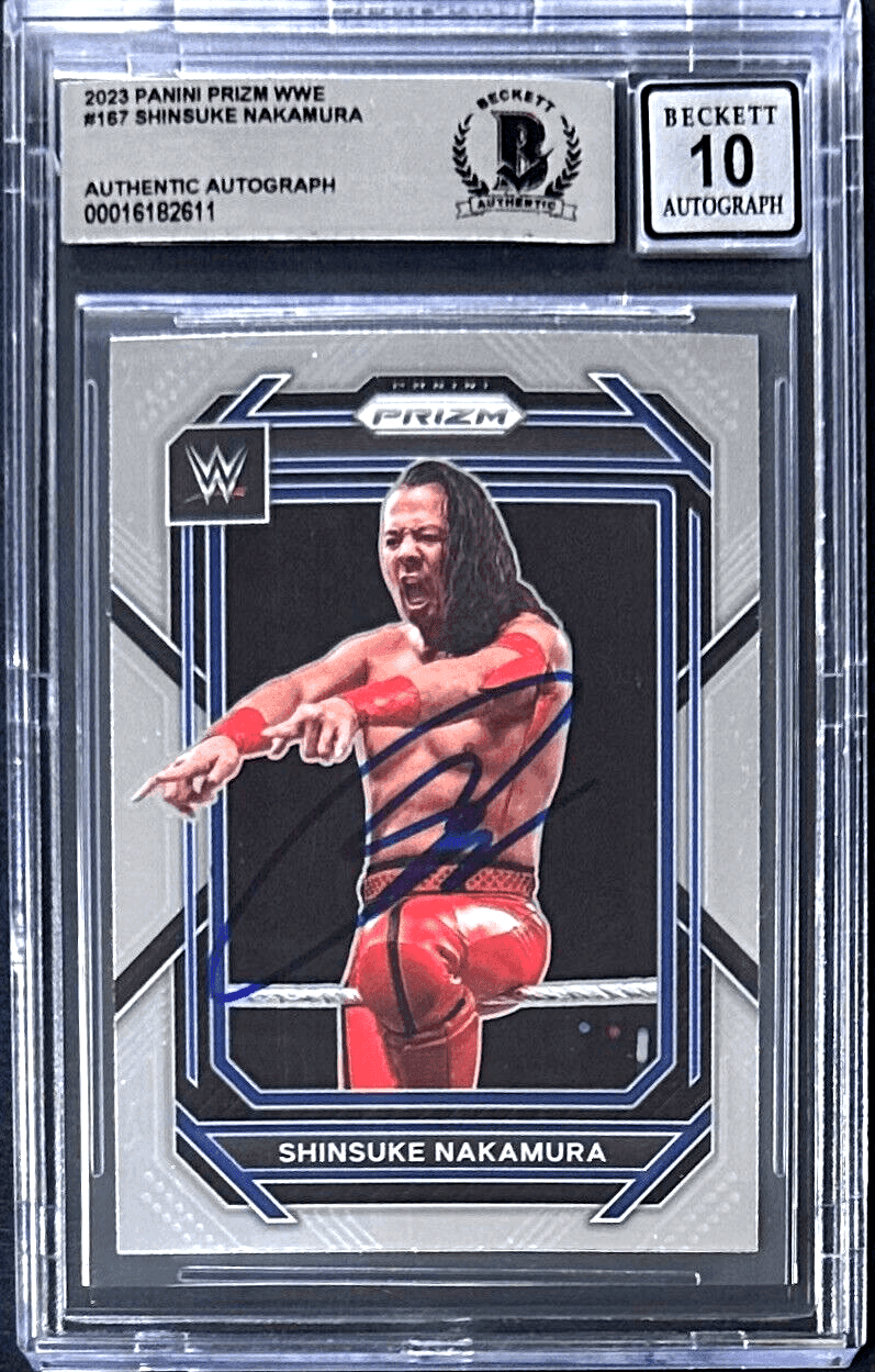 Shinsuke Nakamura Signed 2023 Panini Prizm WWE Card #167 Beckett 16182611 Card shinsuke-nakamura-2023-panini-prizm-wwe, supplier stock photo