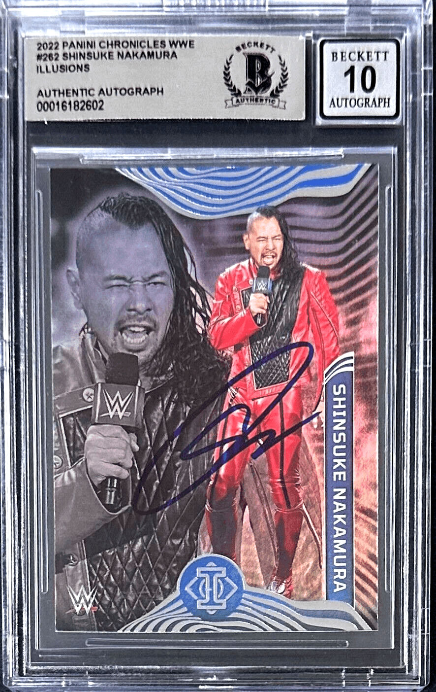 Shinsuke Nakamura Signed 2022 Panini Chronicles WWE Card #262 Beckett 16182602 Card shinsuke-nakamura-2022-panini-chronicles-wwe, supplier stock photo