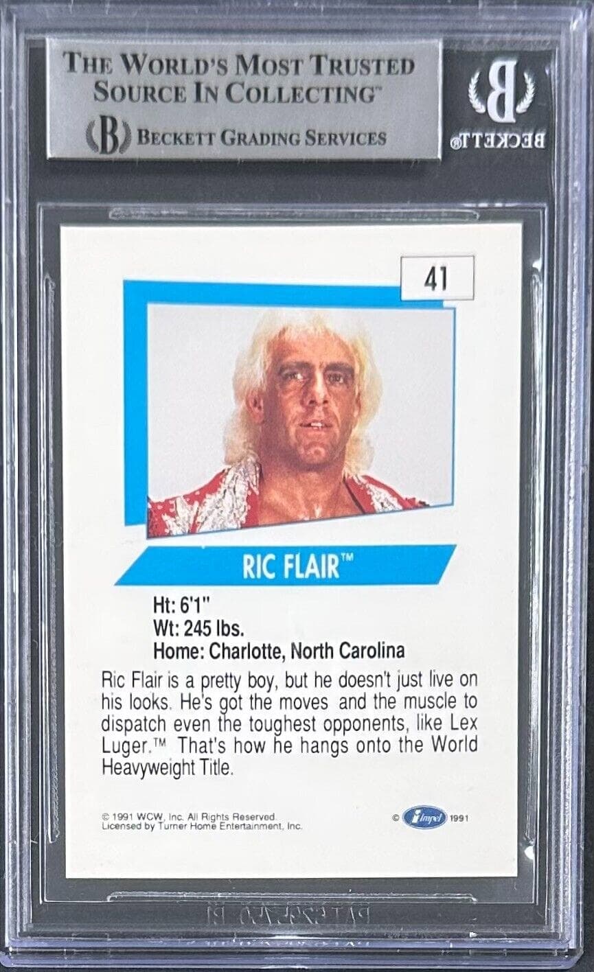 Ric Flair Signed 1991 Impel WCW Card #41 Beckett 15989520 Ric Flair Card 15989520, view 2, supplier stock photo