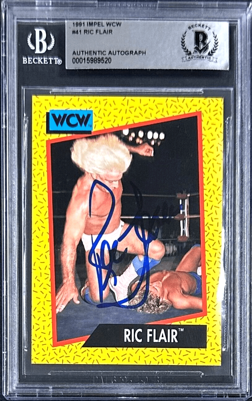 Ric Flair Signed 1991 Impel WCW Card #41 Beckett 15989520 Ric Flair Card 15989520, supplier stock photo