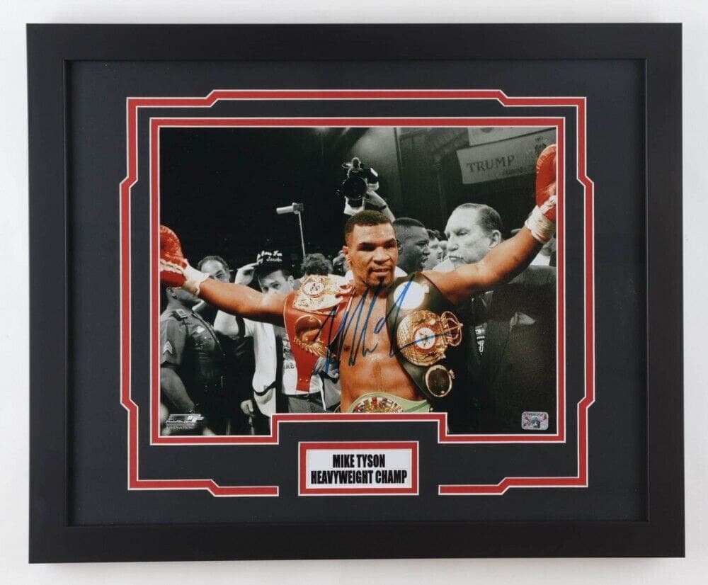 Mike Tyson Signed Autographed 16×20 Framed Photo Tyson Exclusive Hologram Belts Mike Tyson Photo 16x20-16-20-framed-hologram-belts, supplier stock photo