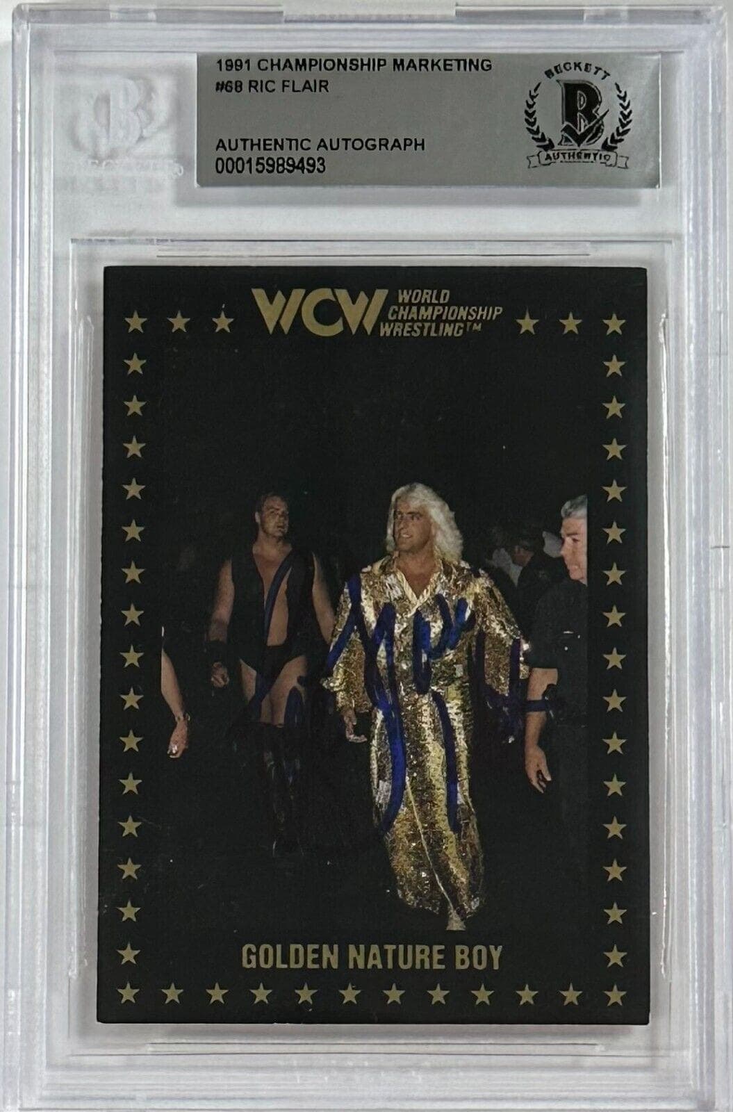 Ric Flair Signed 1991 Championship Marketing Beckett WCW #68 15989493 Ric Flair Card 1991-championship-marketing-wcw-68-15989493, supplier stock photo