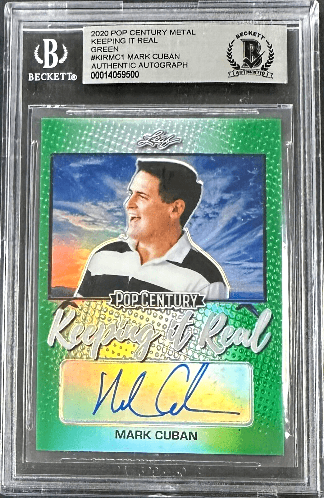 Mark Cuban 2020 LEAF Pop Century Metal Keep it Real GR Card #KIRMC1 BAS 14059500 Mark Cuban Card mark-cuban-2020-leaf-pop-century, supplier stock photo