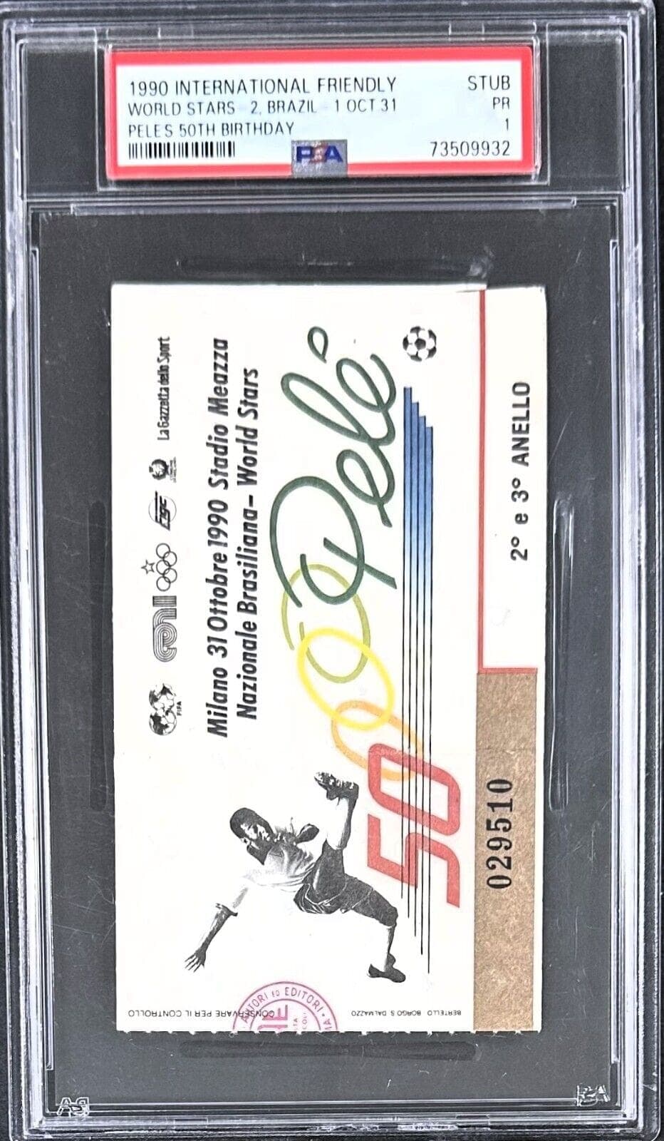 Pele 1990 International Friendly Last Game Ticket 10/31/1990 PSA/DNA 73509932 Pele Ticket Stub pele-1990-international-friendly-last-game, supplier stock photo