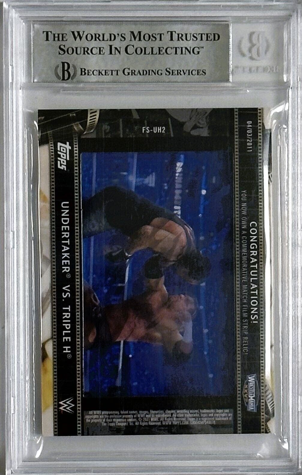 Undertaker Signed 2021 Topps MFD Match Film Strip Relics #FSUH2 Beckett 15679851 Undertaker Card 2021-topps-mfd-match-film-strip, view 2, supplier stock photo