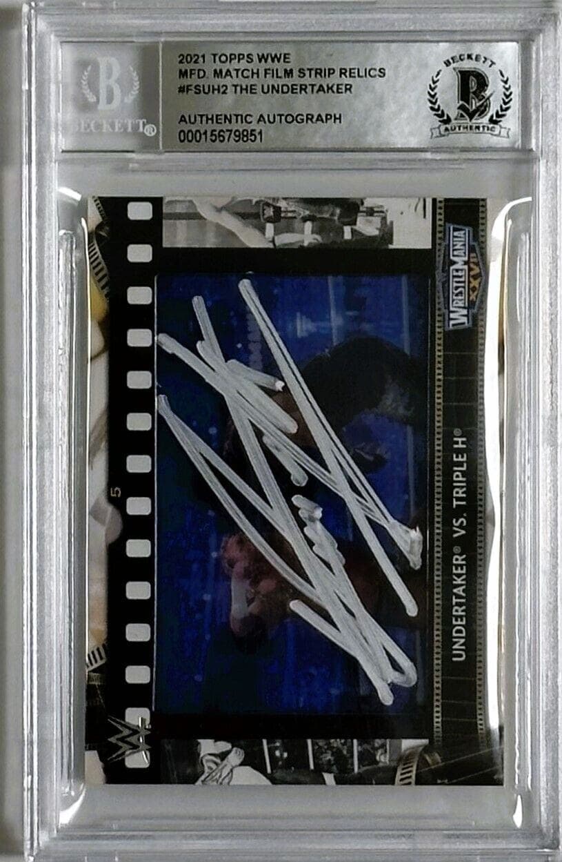 Undertaker Signed 2021 Topps MFD Match Film Strip Relics #FSUH2 Beckett 15679851 Undertaker Card 2021-topps-mfd-match-film-strip, supplier stock photo