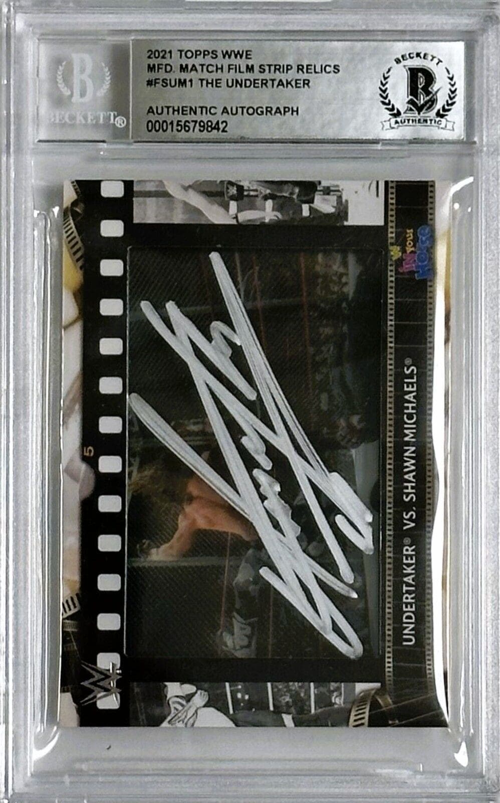 Undertaker Signed 2021 Topps MFD Match Film Strip Relics #FSUM1 Beckett 15679842 Undertaker Card 2021-topps-mfd-match-film-strip, supplier stock photo