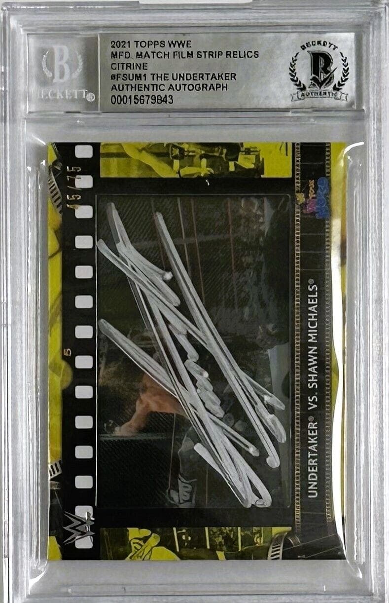 Undertaker Signed 2021 Topps MFD Match Film Strip Relics #FSUM1 Beckett 15679843 Undertaker Card 2021-topps-mfd-match-film-strip, supplier stock photo