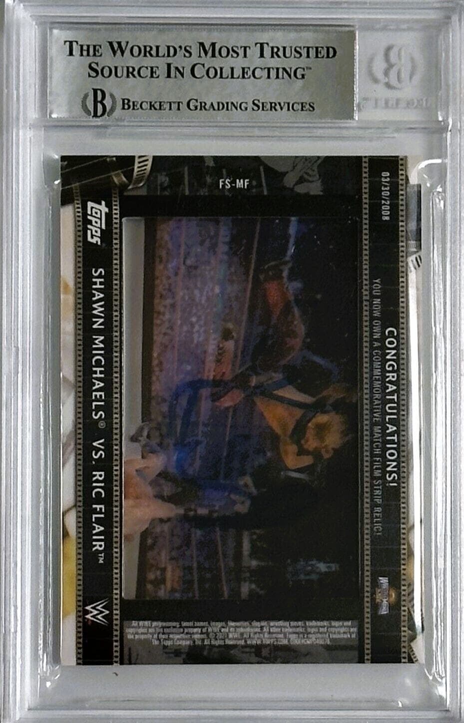 Ric Flair Signed 2021 Topps MFD Match Film Strip Relics #FSMR Beckett 14609880 Ric Flair Card 2021-topps-mfd-match-film-strip, view 2, supplier stock photo
