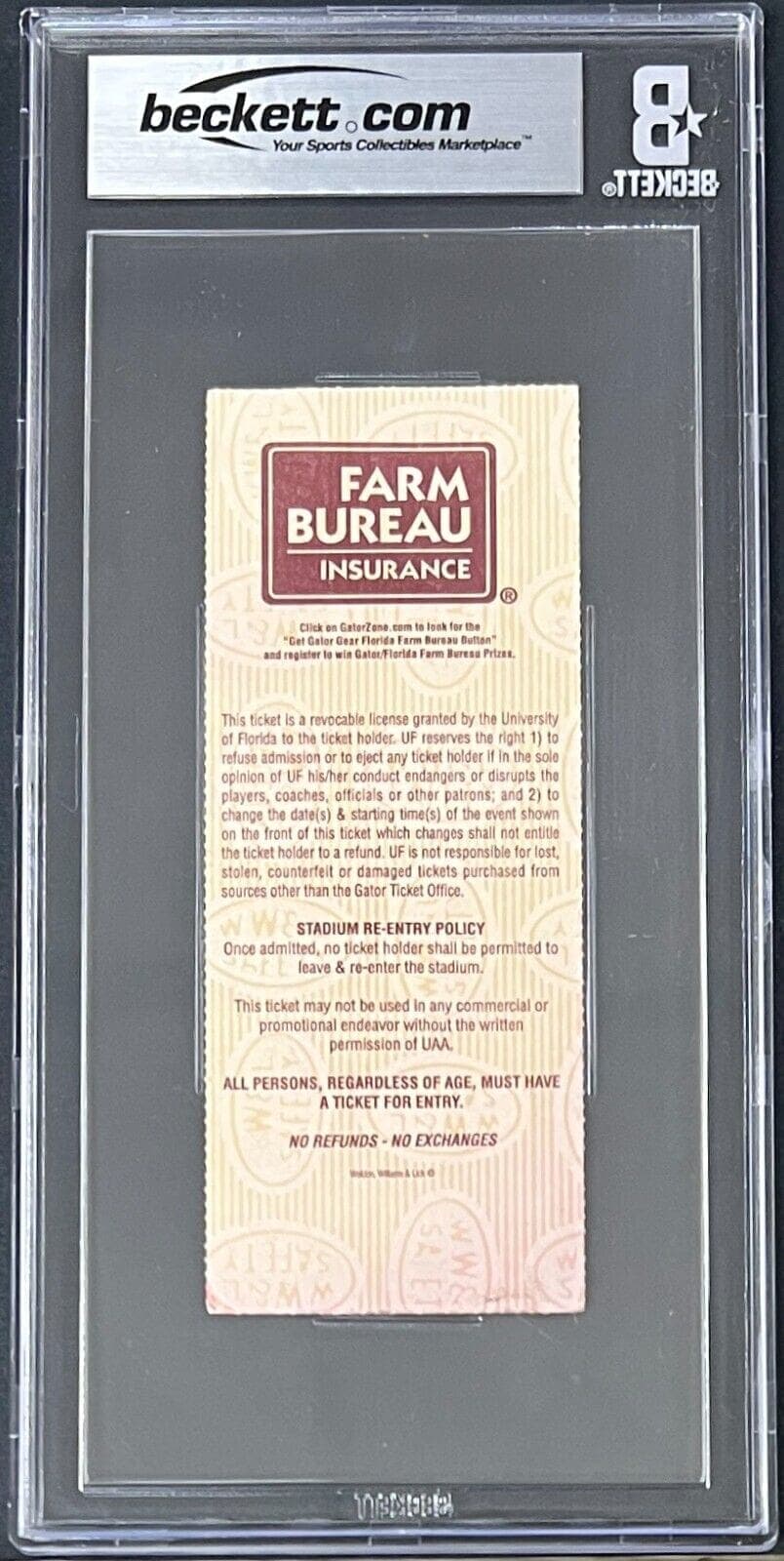 Tim Tebow Signed Florida Gators Sep. 23, 2006 Ticket Stub Beckett EX5 16172050 Ticket Stub tim-tebow-florida-gators-sep-23, view 2, supplier stock photo