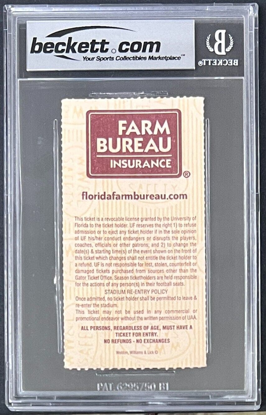 Tim Tebow Signed Promise Speech Gators Sep. 27 2008 Ticket Stub BAS NM-MT 8 Ticket Stub tim-tebow-promise-speech-gators-sep, view 2, supplier stock photo