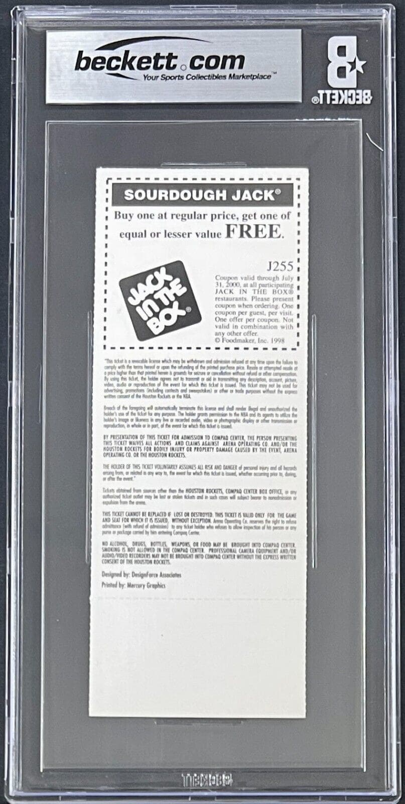 Steve Francis Signed Houston Rockets NBA Debut Ticket Beckett NM-MT 8 16171484 Ticket Stub steve-francis-nba-debut-nm-mt, Houston Rockets, view 2, supplier stock photo