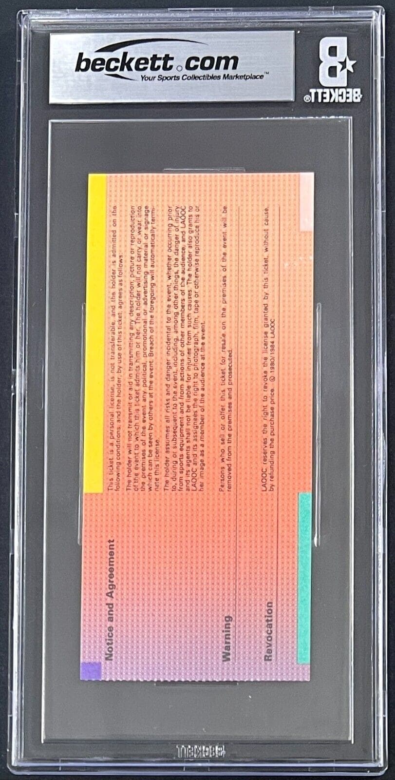 Mary Lou Retton Signed 1984 Olympics Ticket Beckett VG-EX 4 16172047 Ticket Stub 16172047, view 2, supplier stock photo