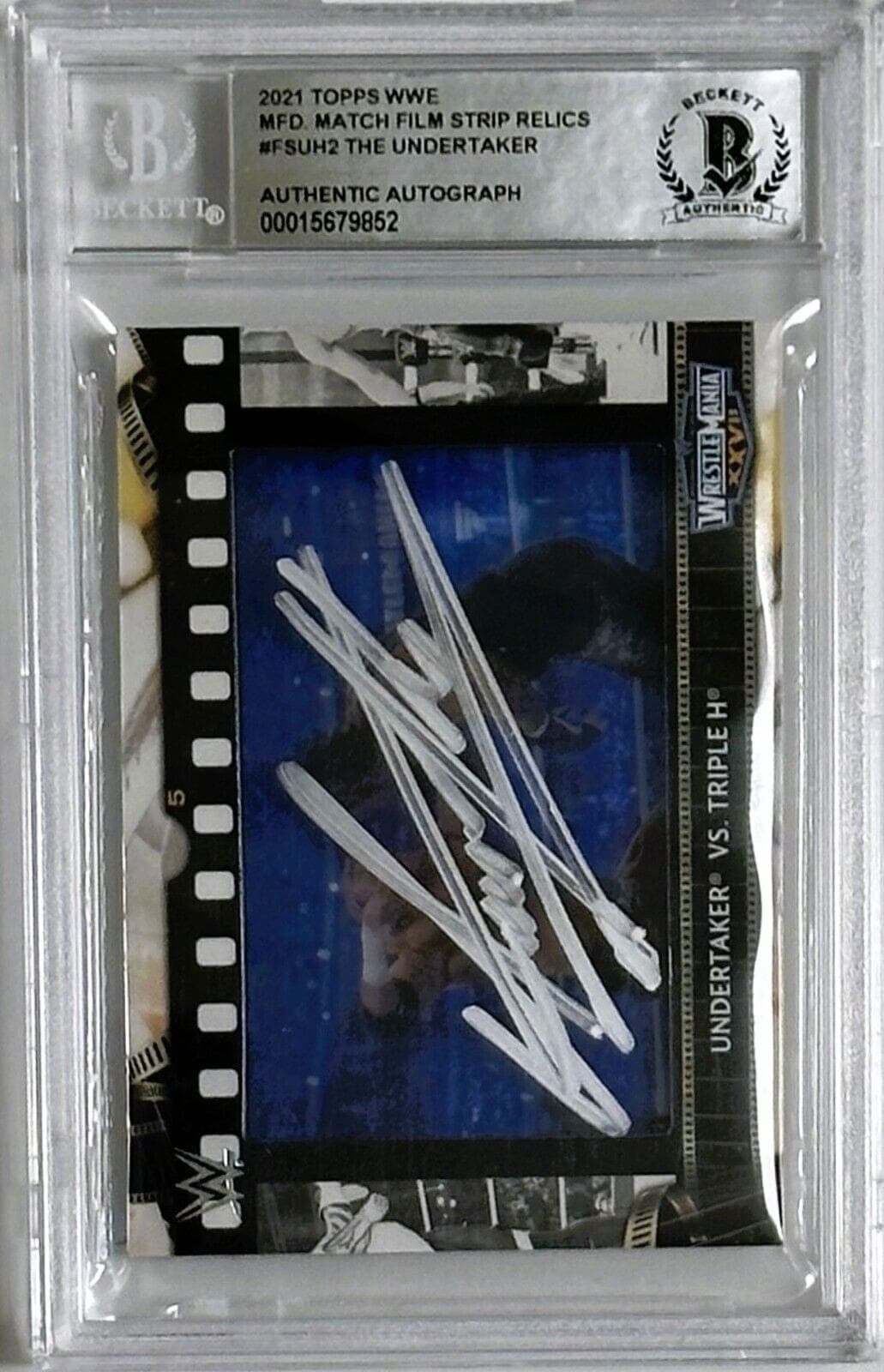 Undertaker Signed 2021 Topps MFD Match Film Strip Relics #FSUM2 Beckett 15679852 Undertaker Card 2021-topps-mfd-match-film-strip, supplier stock photo