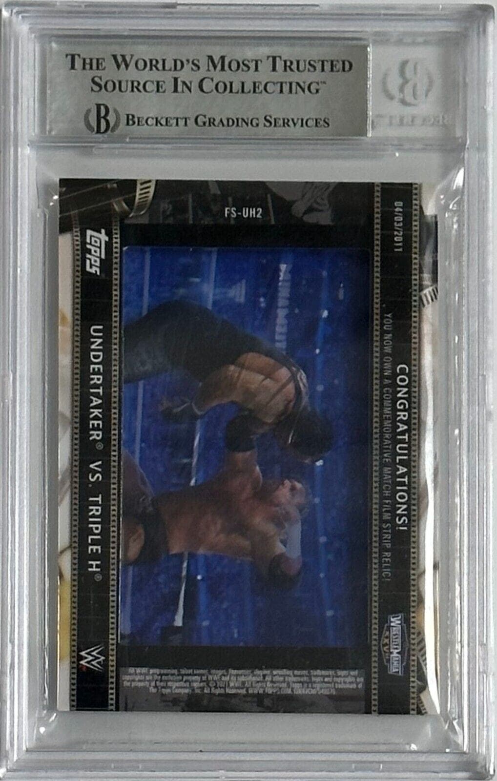 Undertaker Signed 2021 Topps MFD Match Film Strip Relics #FSUM2 Beckett 15679852 Undertaker Card 2021-topps-mfd-match-film-strip, view 2, supplier stock photo