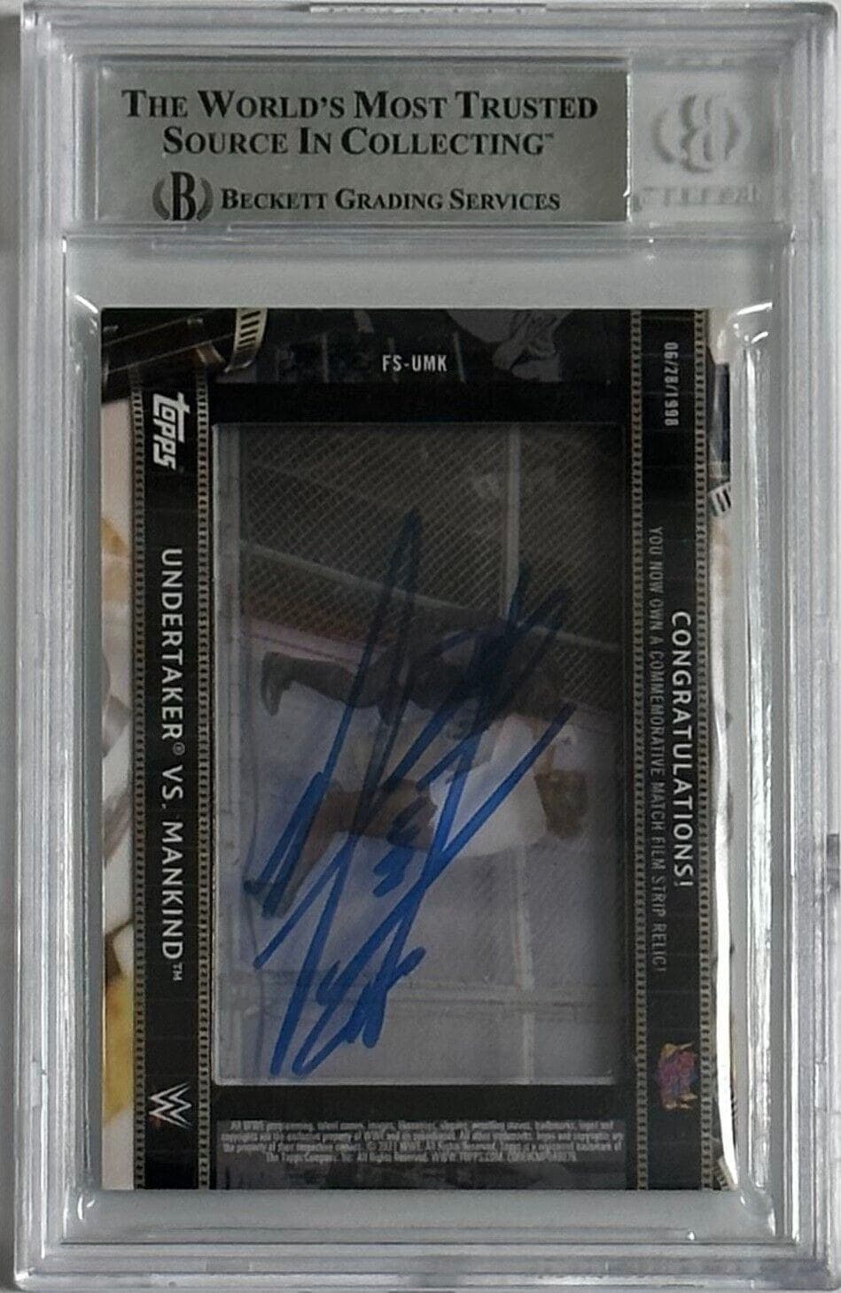 Undertaker Signed 2021 Topps Match Film Strip Relics FSUMK BAS 14609877 #172/299 Undertaker Card 2021-topps-match-film-strip-relics, view 2, supplier stock photo