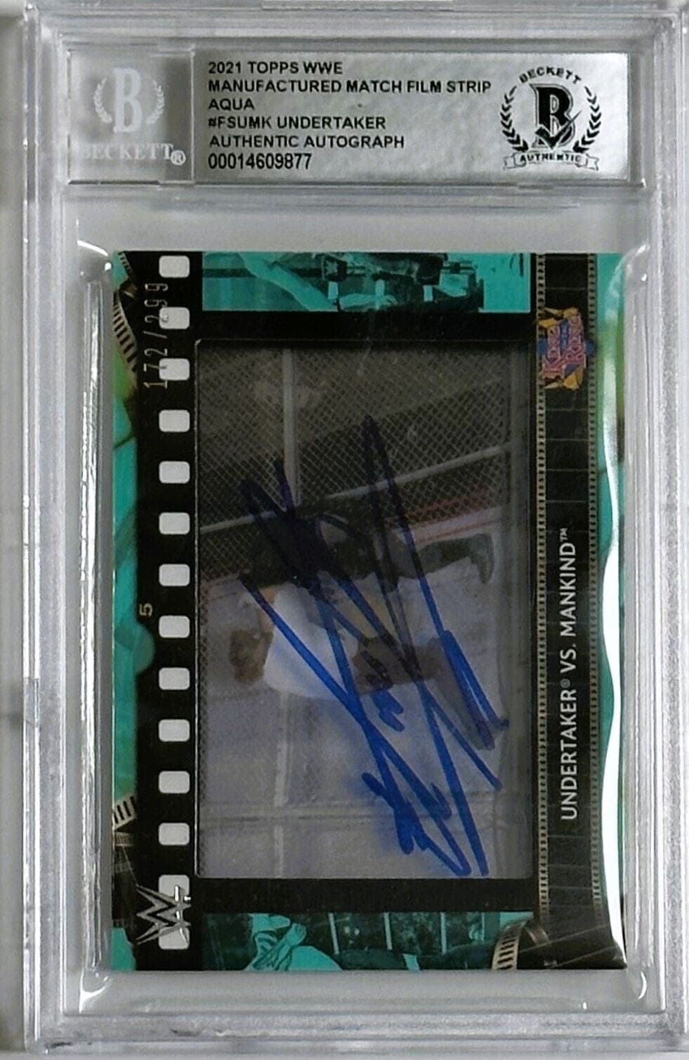 Undertaker Signed 2021 Topps Match Film Strip Relics FSUMK BAS 14609877 #172/299 Undertaker Card 2021-topps-match-film-strip-relics, supplier stock photo