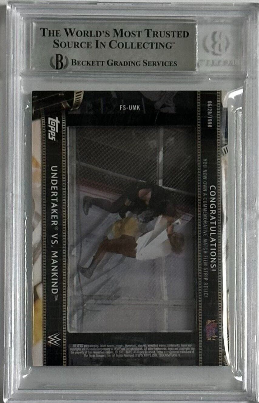 Undertaker Signed 2021 Topps Match Film Strip Relics FSUMK BAS 14609848 #141/299 Undertaker Card 2021-topps-match-film-strip-relics, view 2, supplier stock photo
