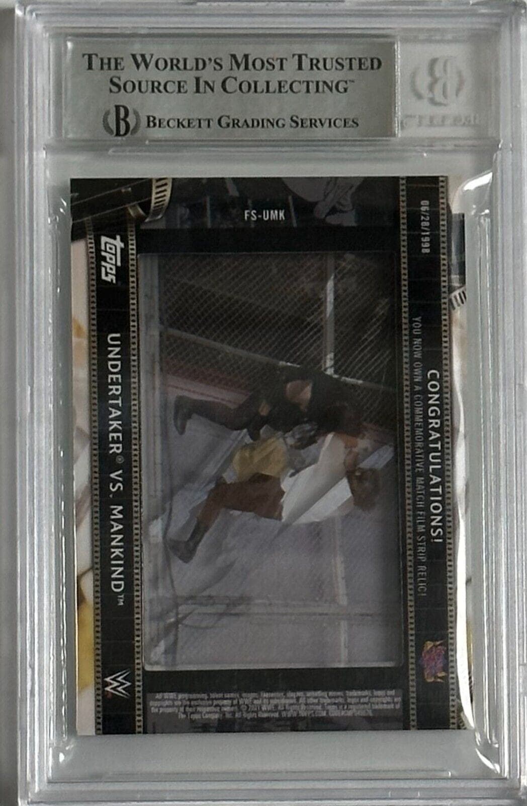 Undertaker Signed 2021 Topps Match Film Strip Relics FSUMK BAS 14609850 #187/199 Undertaker Card 2021-topps-match-film-strip-relics, view 2, supplier stock photo
