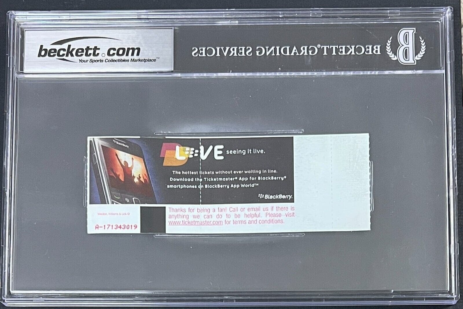 Undertaker Signed April 3, 2011 WrestleMania XXVII Ticket Beckett 14082877 Undertaker Ticket Stub 14082877, view 2, supplier stock photo