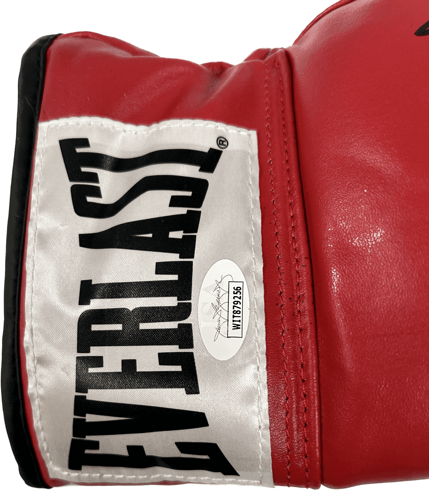 Floyd Mayweather Jr. Signed Red Everlast Leather Boxing Glov JSA WIT879256 Right Floyd Mayweather Jr. Glove red-everlast-leather-boxing-glov-wit879256, view 2, supplier stock photo
