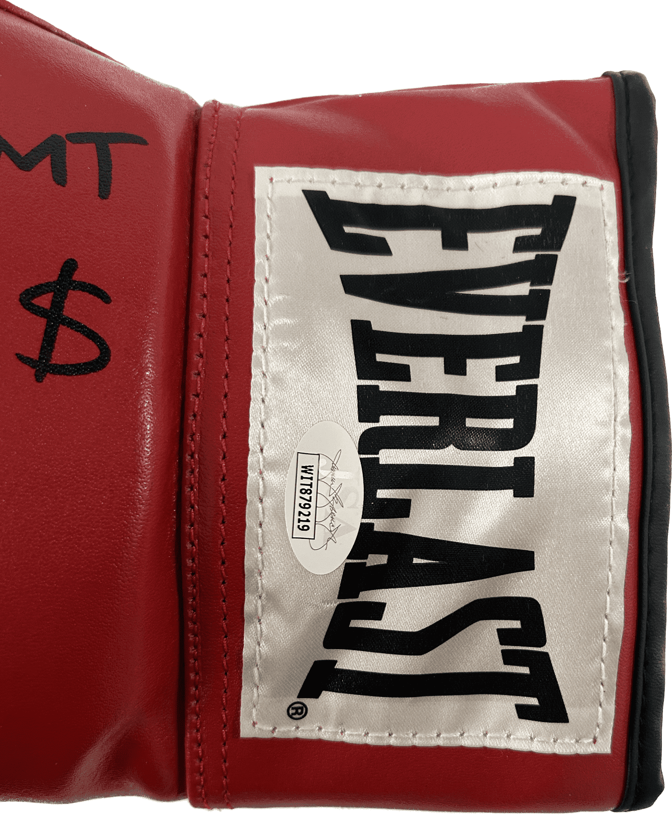 Floyd Mayweather Jr. Signed Red Everlast Leather Boxing Glove JSA WIT879219 Left Floyd Mayweather Jr. Glove red-everlast-leather-boxing-wit879219-left, view 2, supplier stock photo