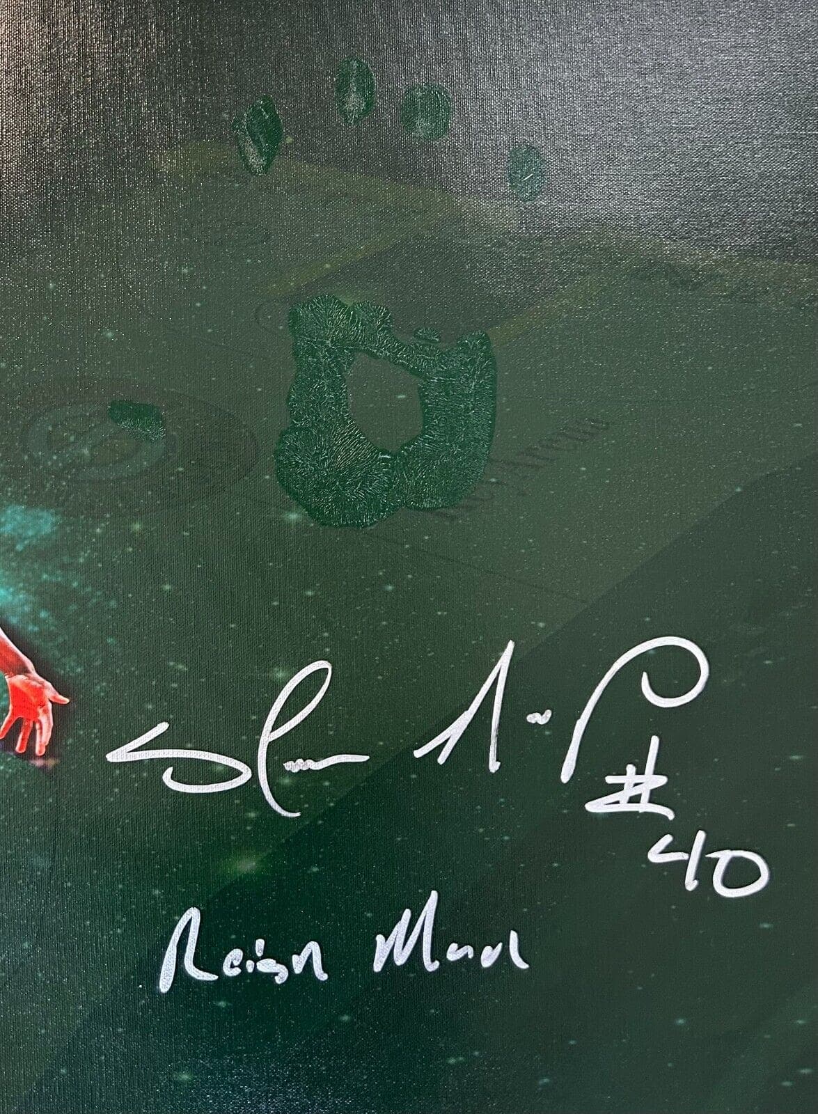 Shawn Kemp Handprint Unstretched 24×36 Canvas Signed JSA Full Letter Z15454 Shawn Kemp Canvas 24x36-z15454, Seattle Supersonics, view 2, supplier stock photo