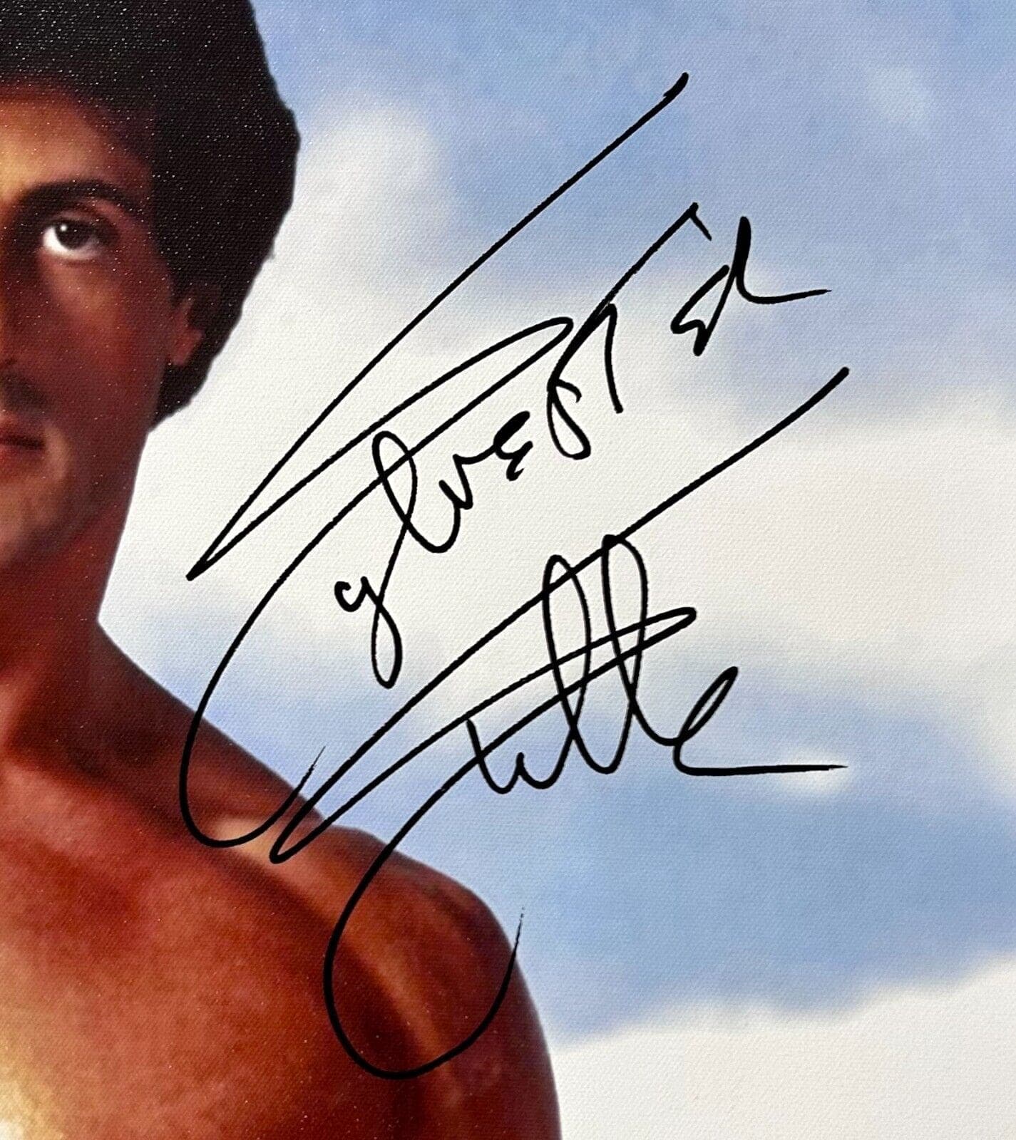 Sylvester Stallone Signed Rocky III Unstretched Canvas 24×36 Beckett Authen A Sylvester Stallone Canvas 24x36-sylvester-stallone-rocky-iii-unstretched, view 2, supplier stock photo