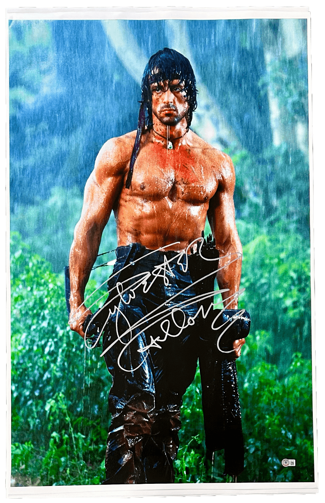 Sylvester Stallone Signed Rambo Unstretched Canvas 24×36 Beckett Authen A Sylvester Stallone Canvas 24x36-sylvester-stallone-rambo-unstretched-24-36, supplier stock photo