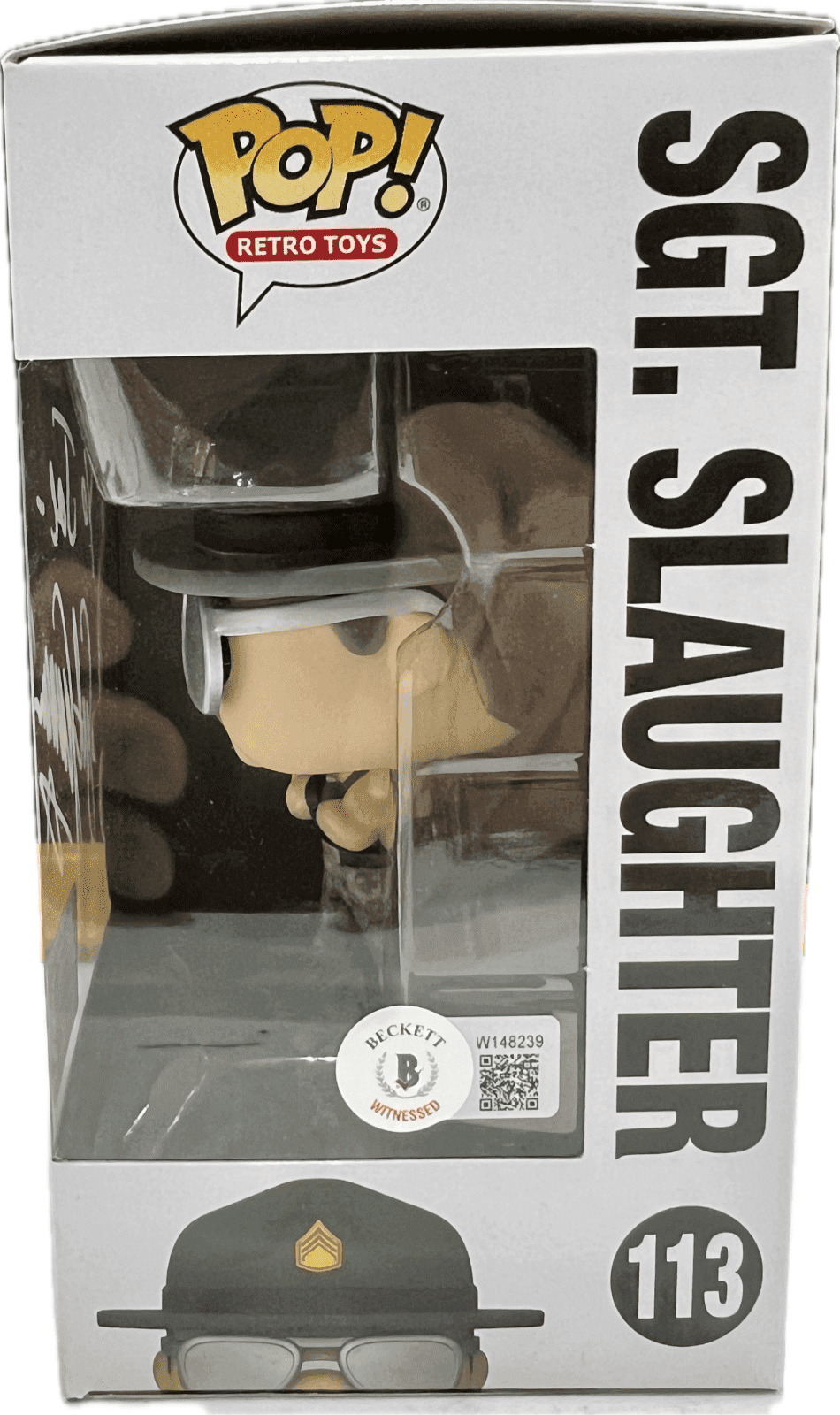 Sgt. Slaughter Signed Autographed Gi Joe Funko POP Figure 113 Beckett White Sgt. Slaughter Other sgt-slaughter-gi-joe-funko-pop, view 2, supplier stock photo