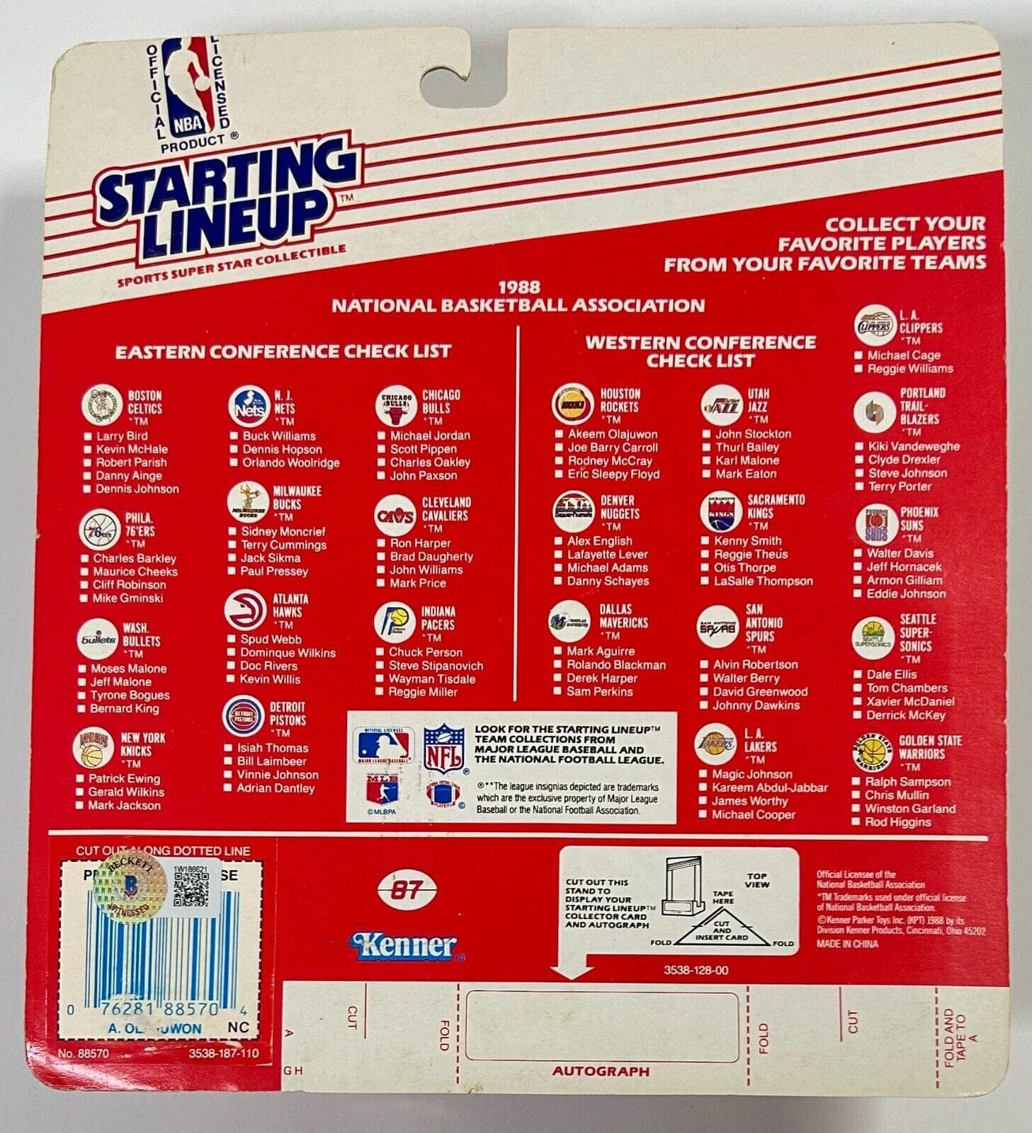 Hakeem Olajuwon Signed Autographed Rockets Starting Lineup Beckett 1W186621 Hakeem Olajuwon Ball starting-lineup-1w186621, Houston Rockets, view 4, supplier stock photo