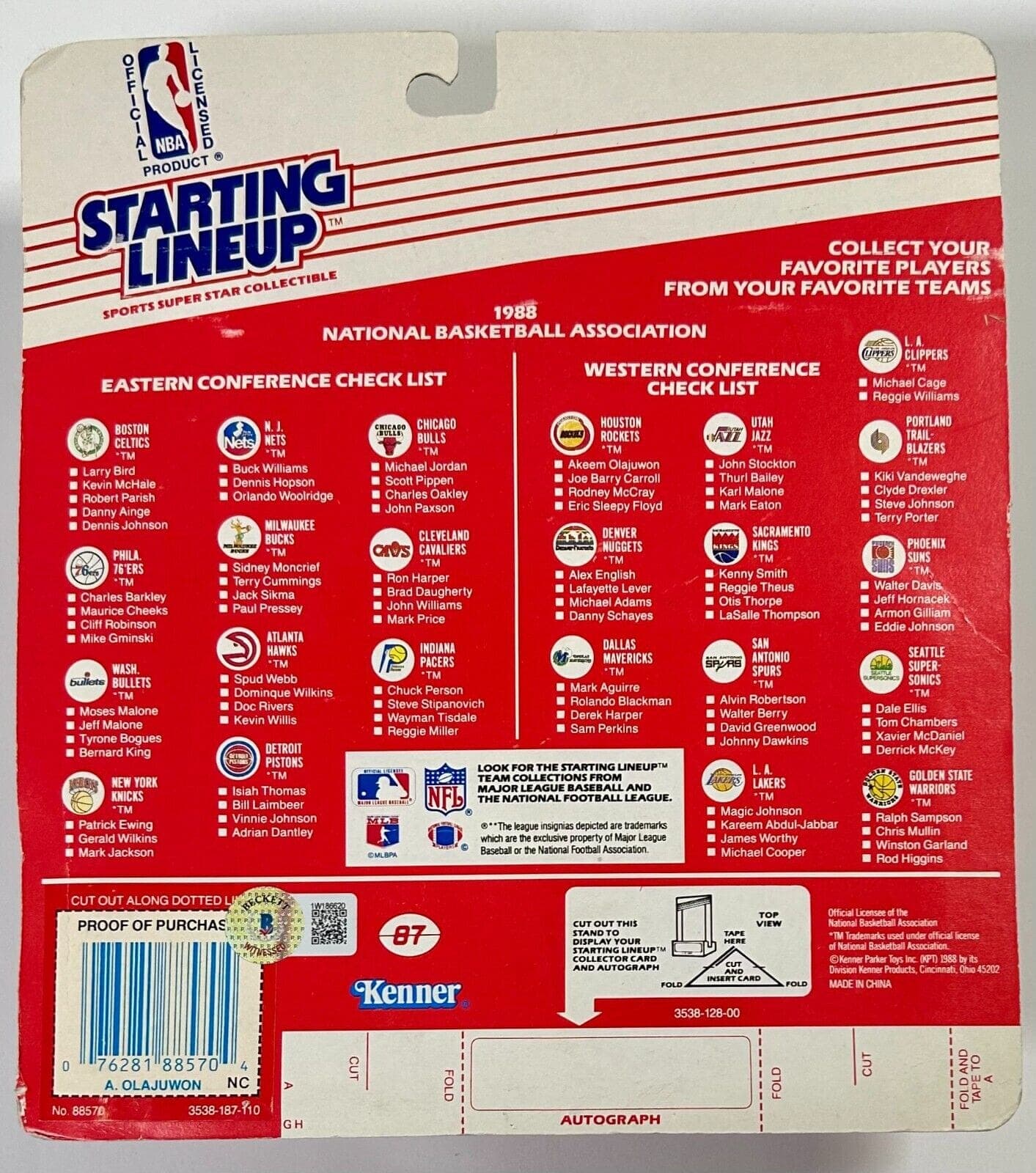 Hakeem Olajuwon Signed Autographed Rockets Starting Lineup Beckett 1W186620 Hakeem Olajuwon Ball starting-lineup-1w186620, Houston Rockets, view 4, supplier stock photo
