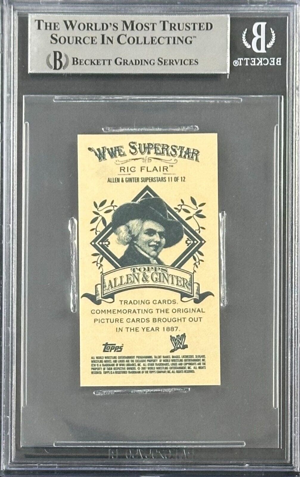 Ric Flair Signed 2007 Topps Heritage III WWE Mini Allen & Ginter 11 BAS 16417260 Ric Flair Card 2007-topps-heritage-iii-wwe-mini, view 2, supplier stock photo