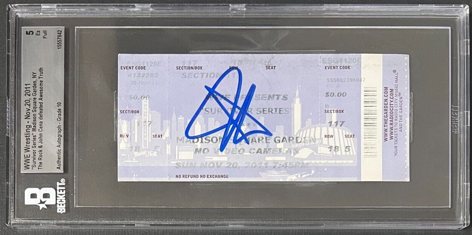 John Cena Ticket Stub john-cena-wwe-survivor-series-nov, supplier stock photo