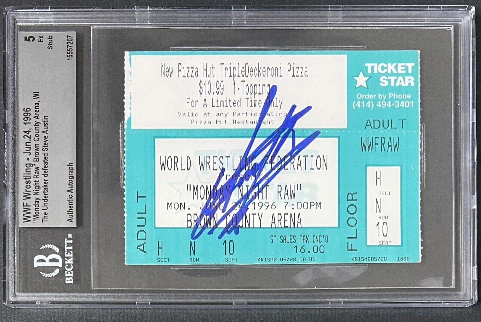 Undertaker Ticket Stub undertaker-wwf-raw-6-24-96, supplier stock photo