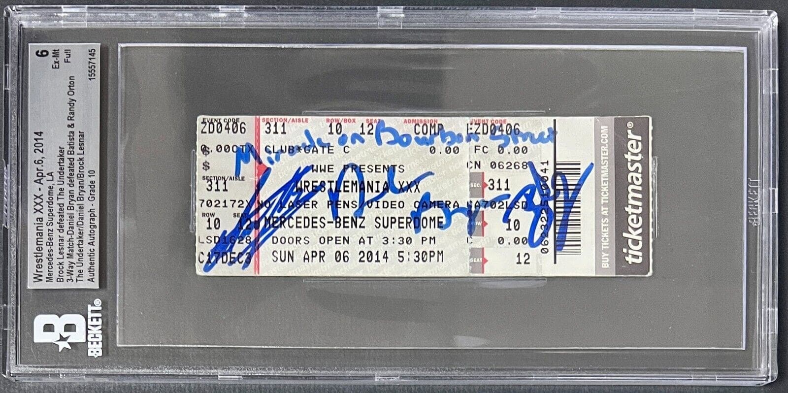 Brock Lesnar Ticket Stub undertaker-brock-lesnar-daniel-bryan-wwe, supplier stock photo