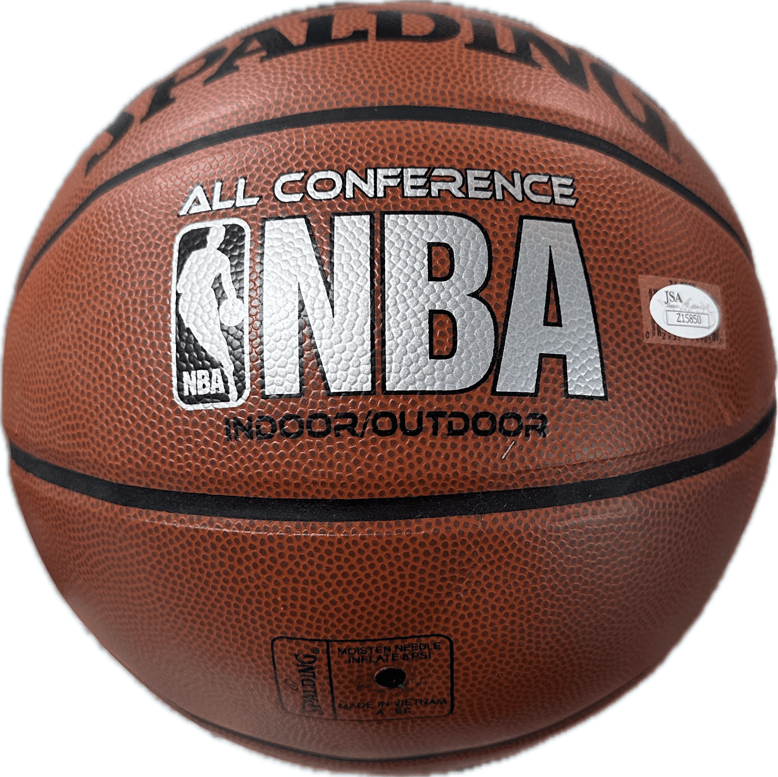 Magic Johnson Handprint and Signed Autographed Basketball JSA Full Letter Authen Magic Johnson Ball handprint-basketball-full-letter-authen, Los Angeles Lakers, view 2, supplier stock photo