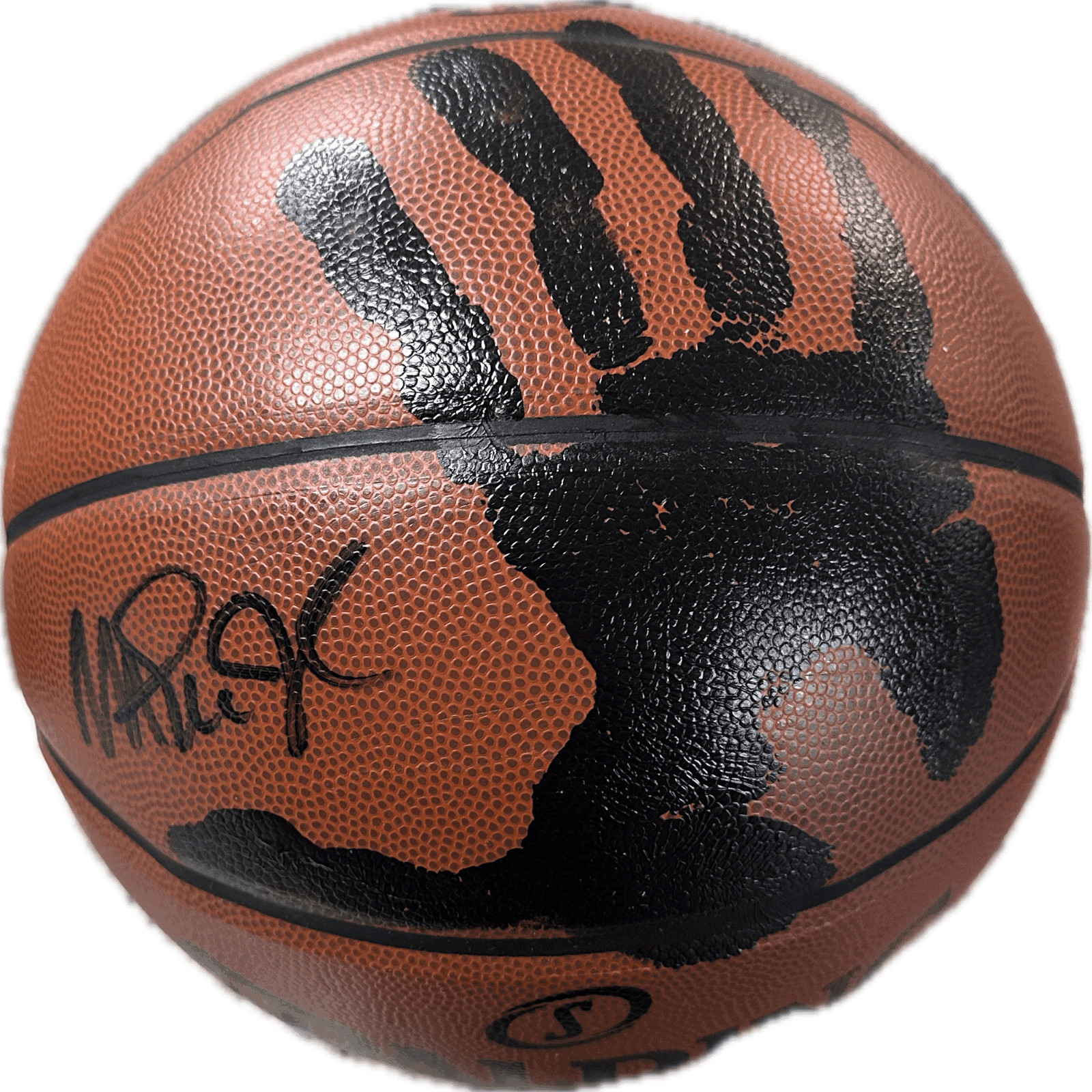 Magic Johnson Handprint and Signed Autographed Basketball JSA Full Letter Authen Magic Johnson Ball handprint-basketball-full-letter-authen, Los Angeles Lakers, supplier stock photo