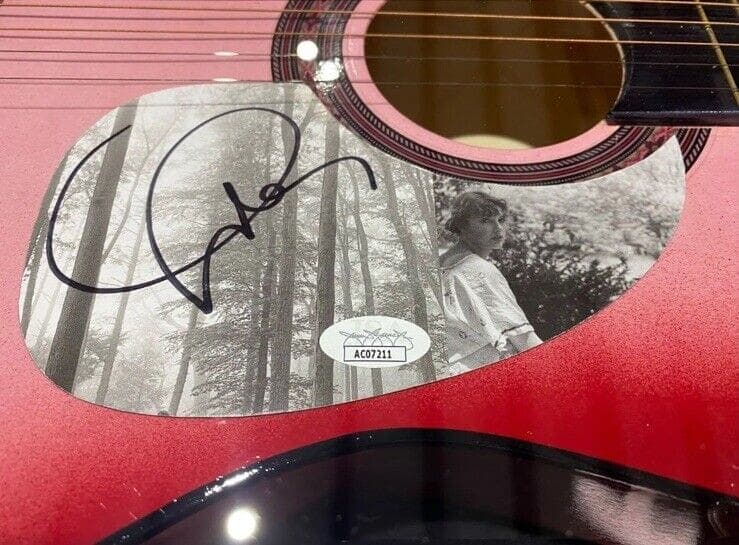Taylor Swift Signed Autographed Pink Starburst Acoustic Guitar JSA Auth Folklore Other taylor-swift-pink-starburst-acoustic-guitar, view 2, supplier stock photo