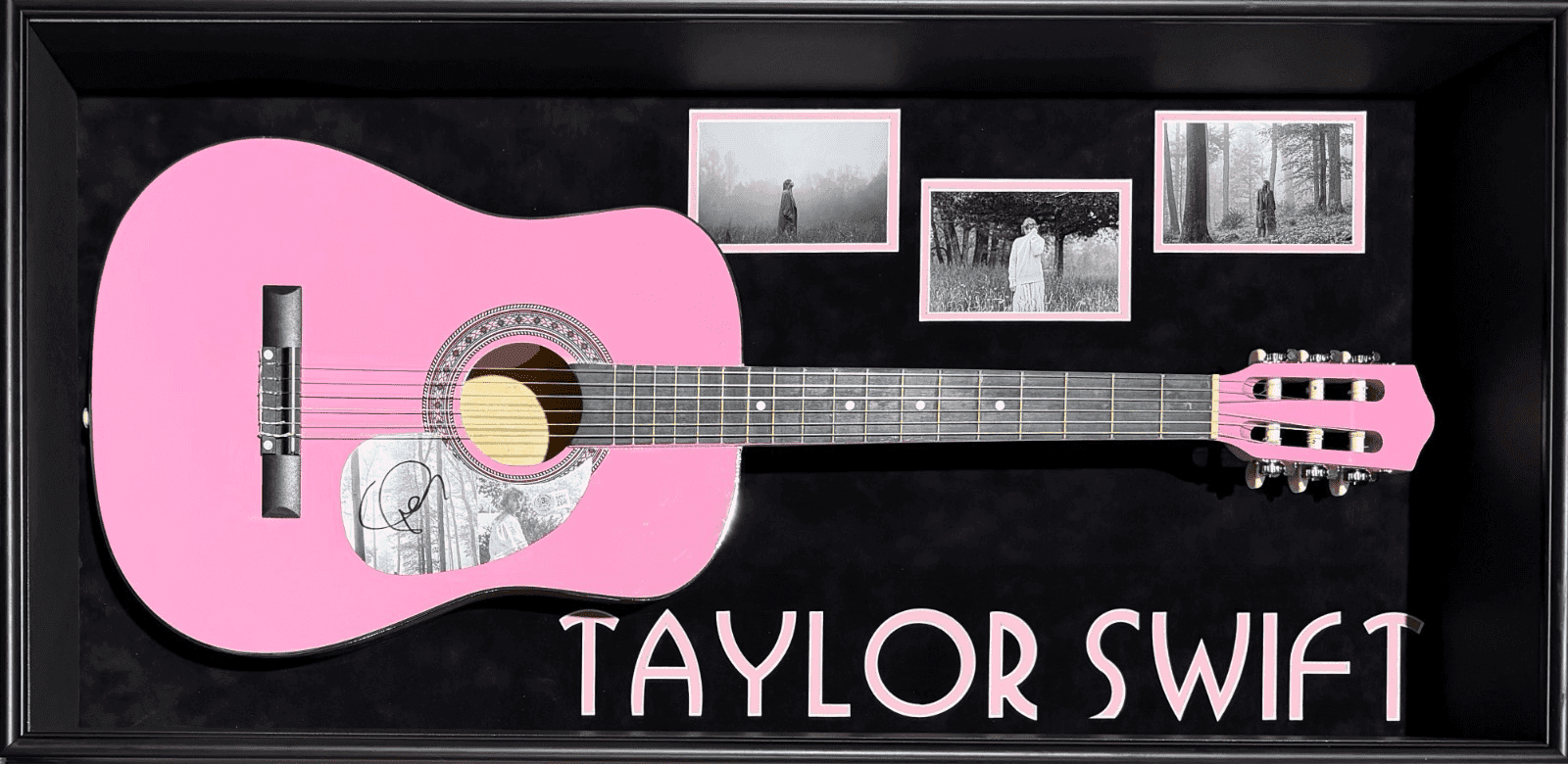 Taylor Swift Signed Pink Acoustic Guitar Framed Shadowbox Beckett Folklore Other taylor-swift-pink-acoustic-guitar-framed, supplier stock photo