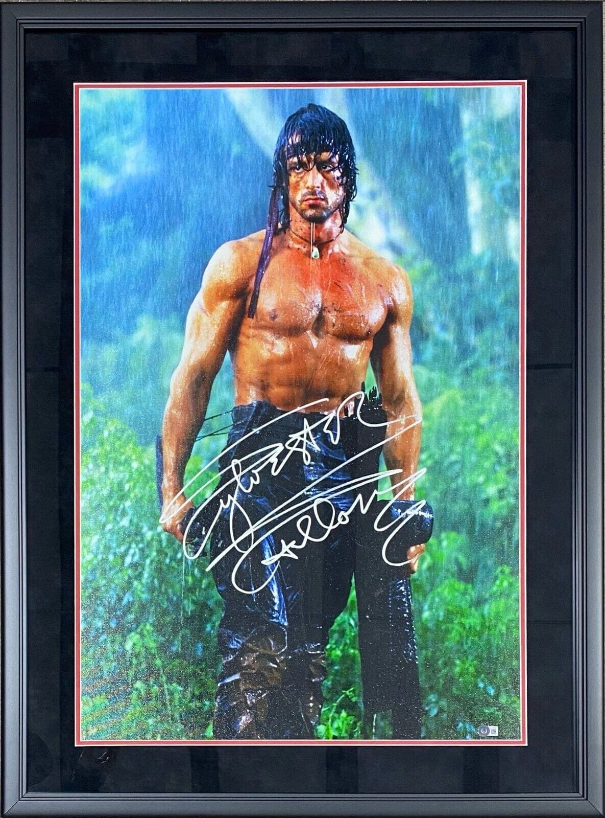 Sylvester Stallone Signed Rambo Framed Canvas 24×36 Beckett Authen A Sylvester Stallone Canvas 24x36-sylvester-stallone-rambo-framed-24-36, supplier stock photo
