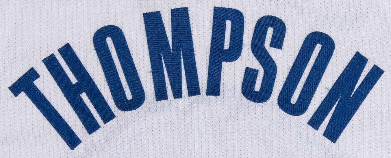 Klay Thompson #11 2022-23 Golden State Warriors Game Used Away Jersey Jersey klay-thompson-11-2022-23-game, Golden State Warriors, view 5, supplier stock photo