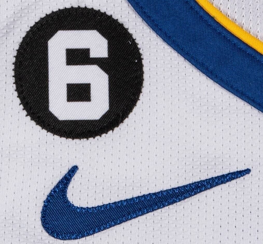 Klay Thompson #11 2022-23 Golden State Warriors Game Used Away Jersey Jersey klay-thompson-11-2022-23-game, Golden State Warriors, view 4, supplier stock photo