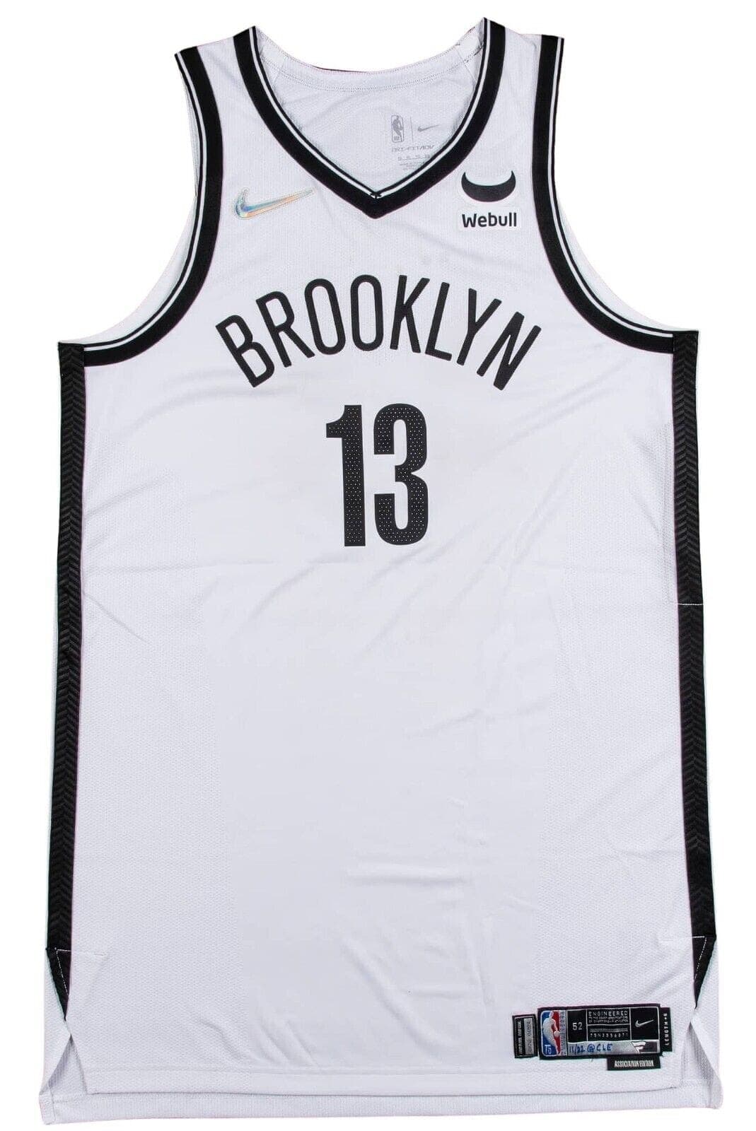 James Harden Nov. 22, 2021 Brooklyn Nets Game Worn Association Edition Jersey Jersey james-harden-nov-22-2021-brooklyn, view 2, supplier stock photo