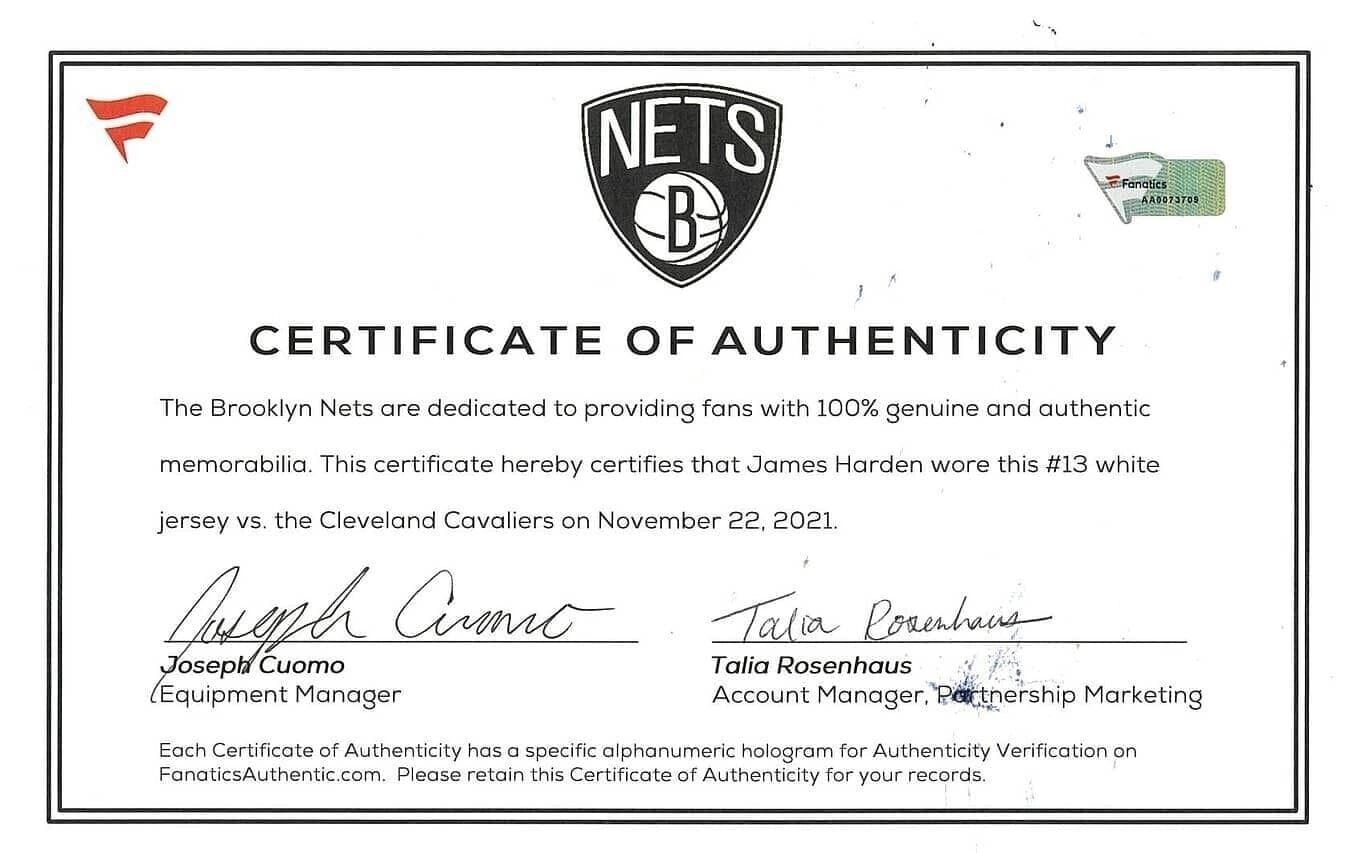 James Harden Nov. 22, 2021 Brooklyn Nets Game Worn Association Edition Jersey Jersey james-harden-nov-22-2021-brooklyn, view 8, supplier stock photo