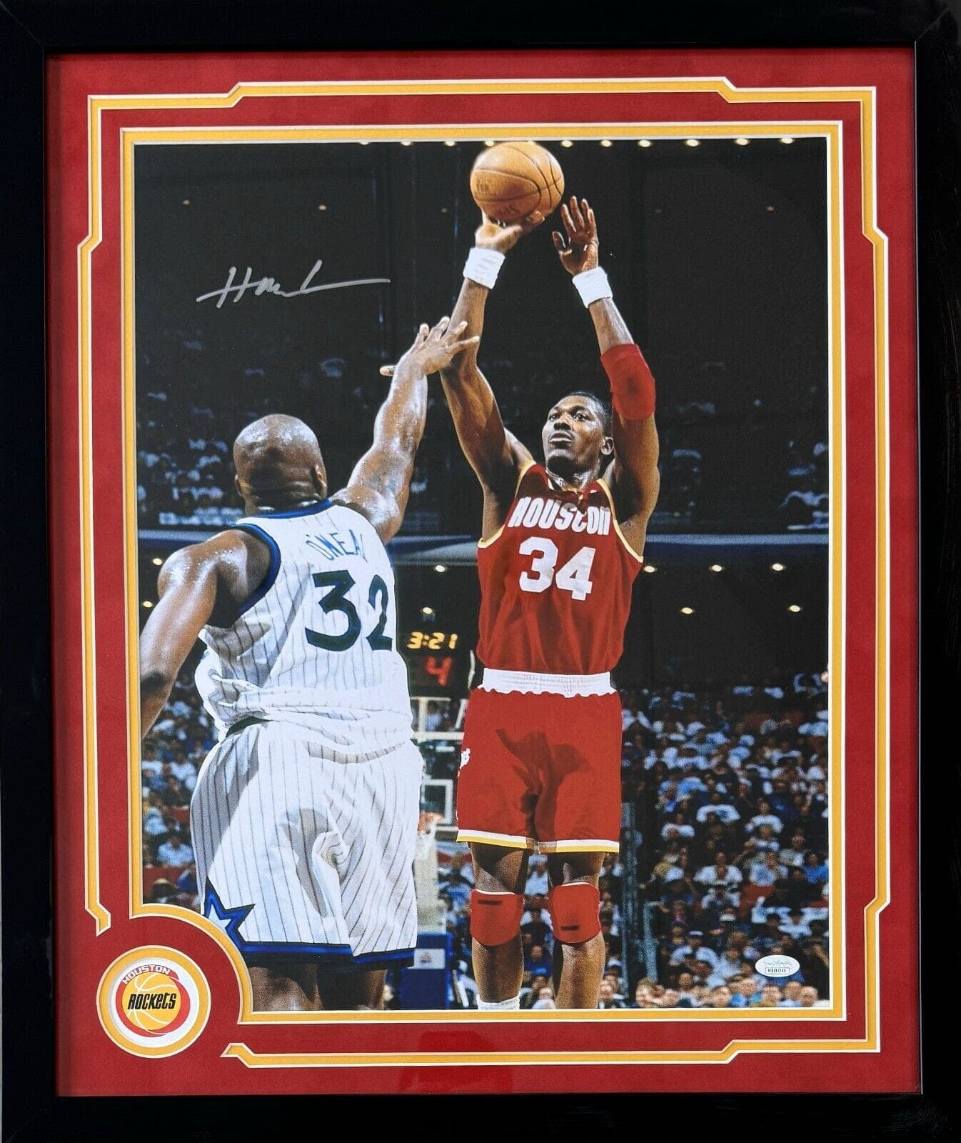 Hakeem Olajuwon Signed Autographed Framed 16×20 Photo JSA Houston Rockets #7 Hakeem Olajuwon Photo 16x20-hakeem-olajuwon-framed-16-20-7, Houston Rockets, supplier stock photo